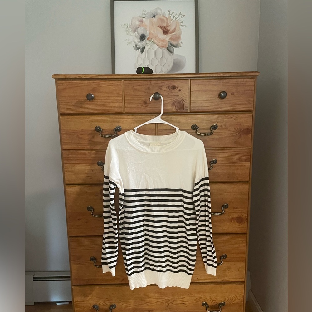 First Looks Black and White Striped Sweater